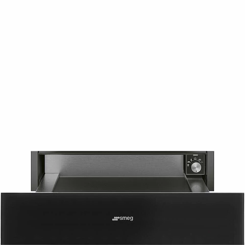 SMEG EDÉNYMELEGÍTŐ FIÓK, Linea design, újramelegítés, 15 cm, mélyfekete üveg