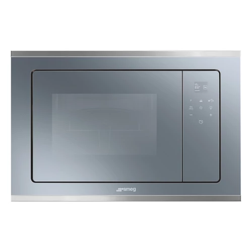 SMEG MIKROHULLÁMÚ SÜTŐ,Selezione,beépíthető,20 liter,5 funkció,TFT kij,full touch,forgótányér,ezüst üveg