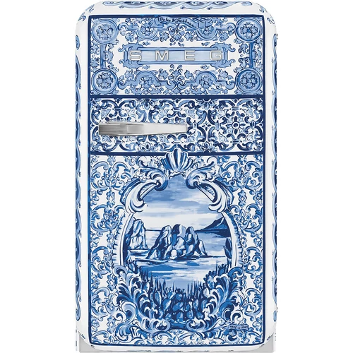 SMEG MINI BAR, retro, 40,4x74 cm, jobb oldali pántok, D&G Blu Mediterraneo kollekció