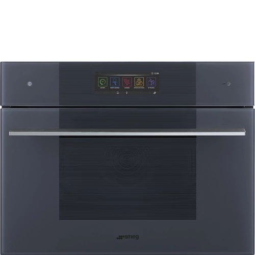 SMEG KOMPAKT OMNICHEF HÁROM AZ EGYBEN SÜTŐ, Linea design, Galileo, 45 cm, nagy TFT, neptune szürke üveg