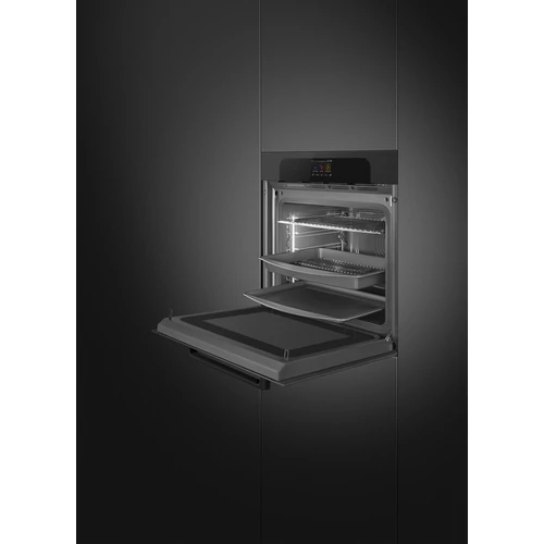 SMEG OMNICHEF SÜTŐ, Musa design, Galileo, 60 cm, fekete, Schuko