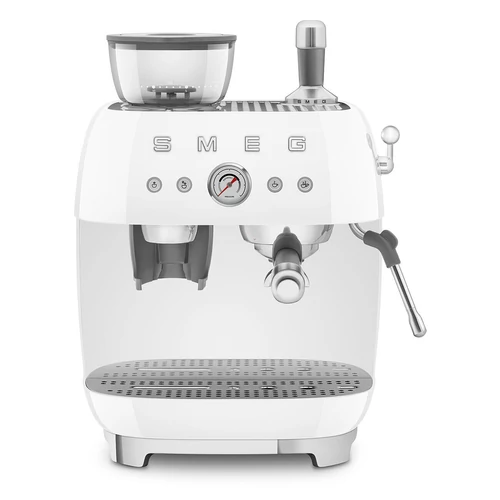 SMEG ŐRLŐVEL KOMBINÁLT ESPRESSO KÁVÉFŐZŐ, retro, fehér