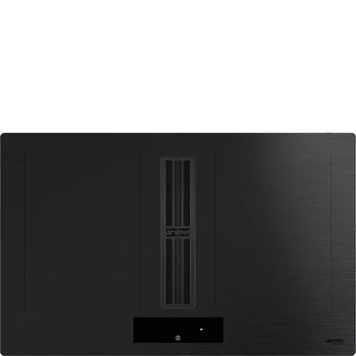 SMEG PÁRAELSZÍVÓVAL INTEGRÁLT INDUKCIÓS FŐZŐLAP, Classica design, 83x52 cm, design rács, matt fekete üveg