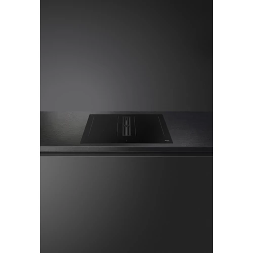 SMEG PÁRAELSZÍVÓVAL INTEGRÁLT INDUKCIÓS FŐZŐLAP, Classica design, 83x52 cm, design rács, matt fekete üveg