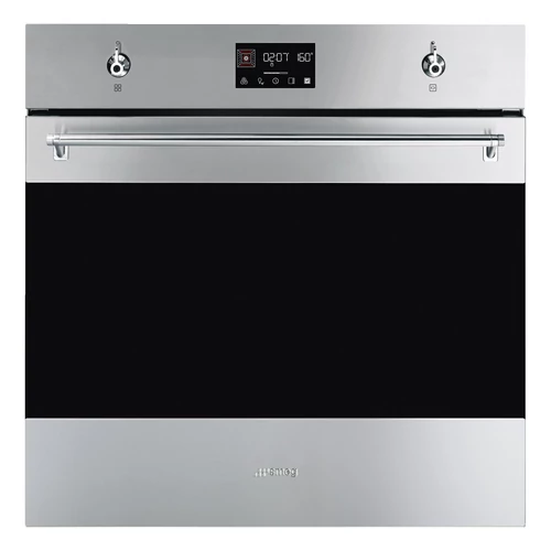 SMEG PIROLITIKUS HŐLÉGKEVERÉSES SÜTŐ, Classica design, Galileo, 60 cm, ES LCD, inox