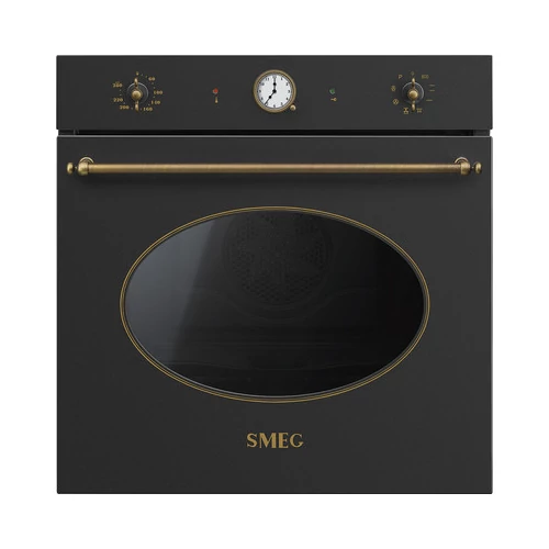 SMEG PIROLITIKUS HŐLÉGKEVERÉSES SÜTŐ, Colonial design, 60 cm, analóg, antracit