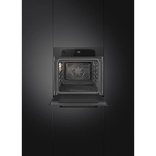 SMEG PIROLITIKUS HŐLÉGKEVERÉSES SÜTŐ, Musa design, 60 cm, fekete, Schuko