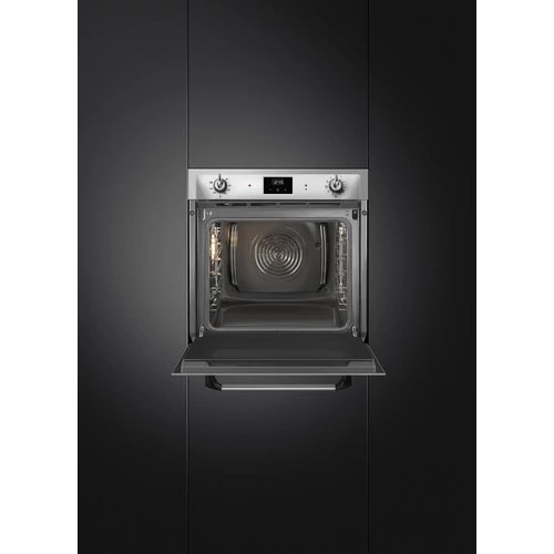 SMEG PIROLITIKUS HŐLÉGKEVERÉSES SÜTŐ, Victoria design, Galileo, 60 cm, ES LCD, inox