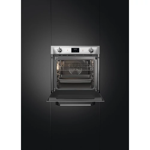 SMEG PIROLITIKUS HŐLÉGKEVERÉSES SÜTŐ, Victoria design, Galileo, 60 cm, ES LCD, inox