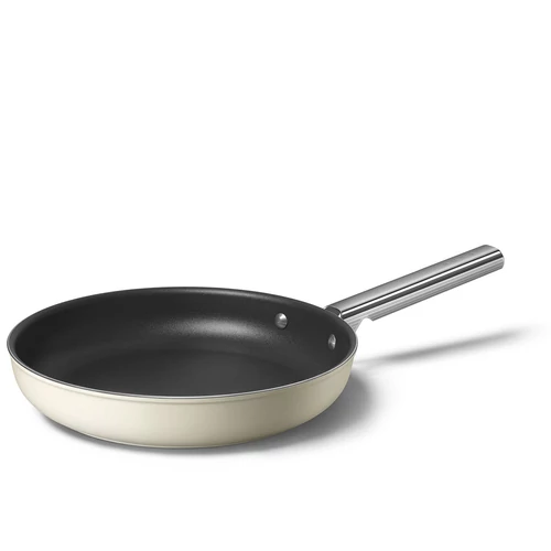 SMEG SERPENYŐ, retro, 28 cm, rozsdamentes acél fogantyúval, bézs