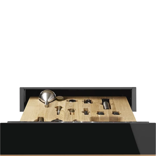 SMEG SOMMELIER FIÓK, Dolce Stil Novo design, 15 cm, fekete üveg, réz dísz