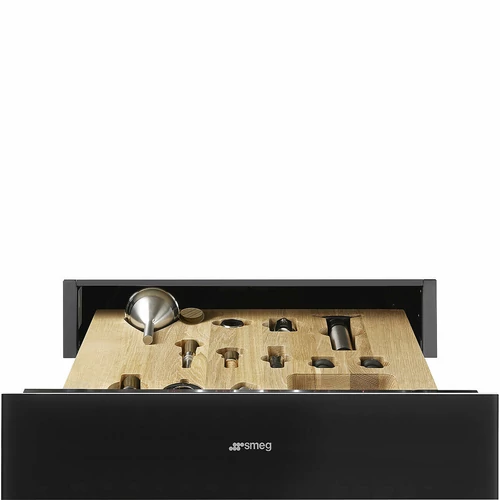 SMEG SOMMELIER FIÓK, Linea design, 15 cm, mélyfekete üveg