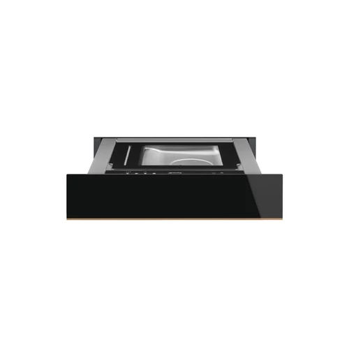 SMEG SOUS VIDE FIÓK, Dolce Stil Novo design, vákuum fiók, 15 cm, fekete üveg, réz dísz