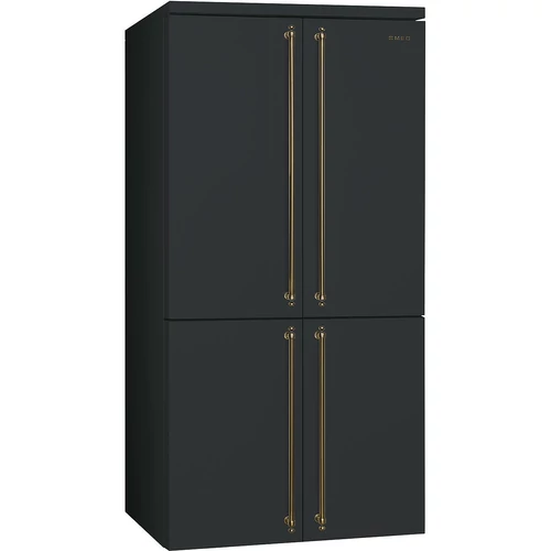 SMEG SZABADONÁLLÓ HŰTŐ ÉS FAGYASZTÓ, 91,5x187,5 cm, francia ajtó, antracit (fogantyú nélkül!)