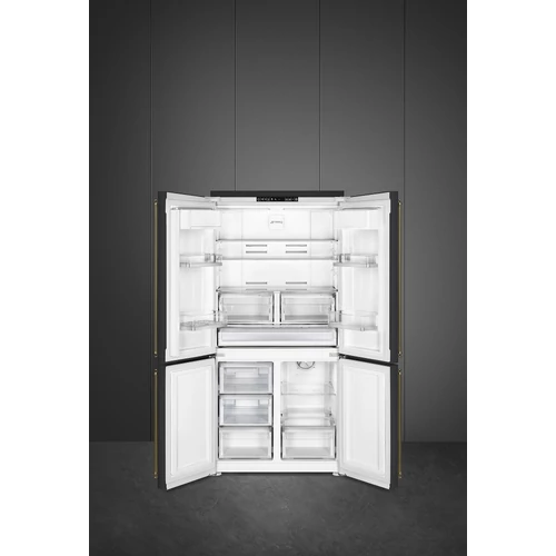 SMEG SZABADONÁLLÓ HŰTŐ ÉS FAGYASZTÓ, 91,5x187,5 cm, francia ajtó, antracit (fogantyú nélkül!)