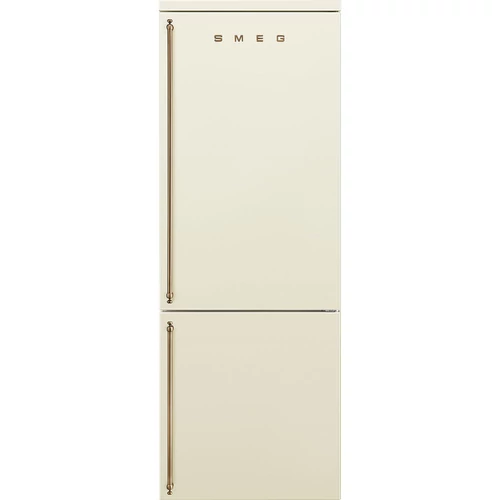 SMEG SZABADONÁLLÓ HŰTŐ ÉS FAGYASZTÓ, Colonial design, 70x90 cm, jobb oldali pántok, bézs