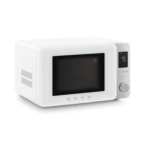 SMEG ASZTALI MIKROHULLÁMÚ SÜTŐ GRILL, LÉGKEVERÉS ÉS AIRFRY funkcióval, Collezione design, 27 liter, matt fehér