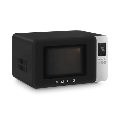SMEG ASZTALI MIKROHULLÁMÚ SÜTŐ GRILLEL, Collezione design, 29 liter, matt fekete