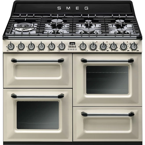 SMEG SZABADONÁLLÓ TŰZHELY,Victoria,110cm,2 sütő,61+61 l ,7 és 7 funkció,grill rekesz 36 l,7égő,bézs/ ezüst gombok