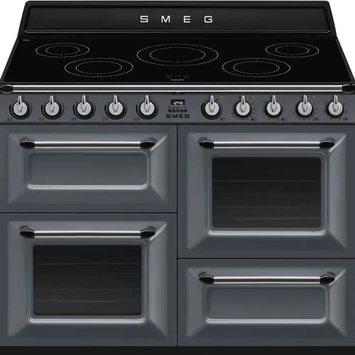 SMEG SZABADONÁLLÓ TŰZHELY, Victoria design, 110 cm, 3 sütőtér, indukciós főzőlap, palaszürke