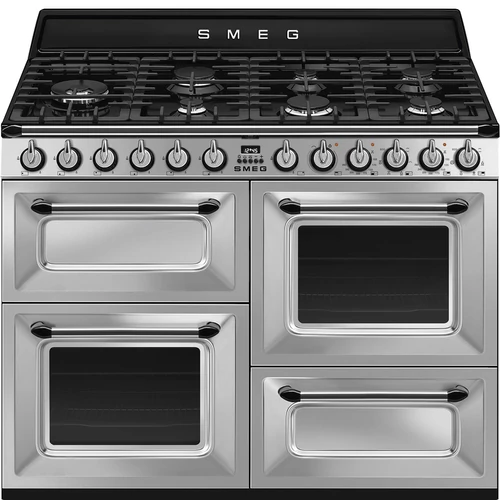 SMEG SZABADONÁLLÓ TŰZHELY,Victoria,110cm,3 sütő,61+61+36 l ,6+5+1 funkció,7 égő,rozsdamentes acél/ezüst gombokkal