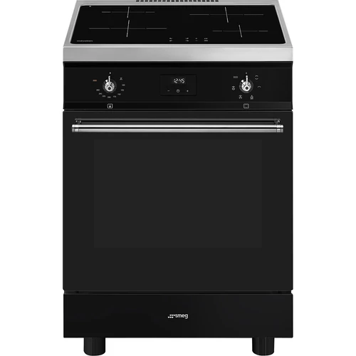 SMEG SZABADONÁLLÓ TŰZHELY, Classica design, 60 cm, 1 sütőtér, 6 funkció, indukciós főzőlap, matt fekete