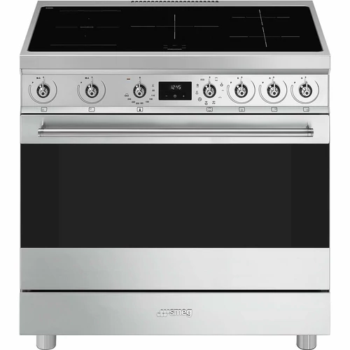 SMEG SZABADONÁLLÓ TŰZHELY, Classica design, 90 cm, 1 sütőtér, indukciós főzőlap, 9 funkció, inox