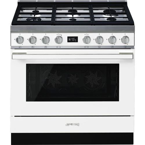 SMEG SZABADONÁLLÓ TŰZHELY, Portofino design, 90 cm, 1 sütőtér, gáz főzőlap, fehér