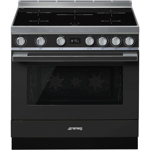SMEG SZABADONÁLLÓ TŰZHELY, Portofino design, 90 cm, 1 sütőtér, indukciós főzőlap, antracit