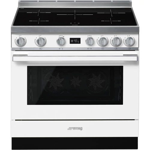 SMEG SZABADONÁLLÓ TŰZHELY, Portofino design, 90 cm, 1 sütőtér, indukciós főzőlap, fehér