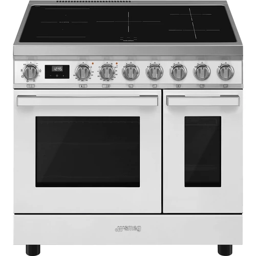SMEG SZABADONÁLLÓ TŰZHELY, Portofino design, 90 cm, 2 sütőtér, indukciós főzőlap, fehér