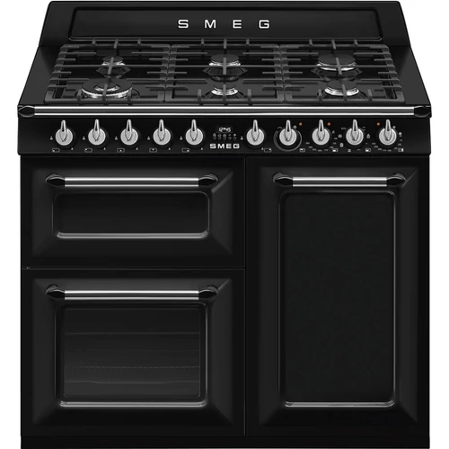 SMEG SZABADONÁLLÓ TŰZHELY, Victoria,100 cm,61+84+36 l,8+1 funkció,6 égő, fekete