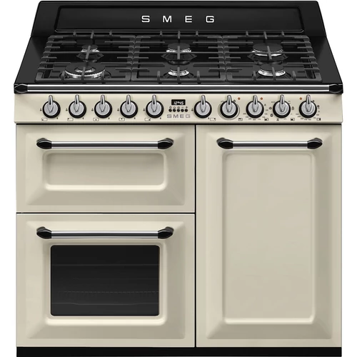 SMEG SZABADONÁLLÓ TŰZHELY, Victoria,100cm,61+84+36 l sütő,8+1 funkció,6 égő, bézs