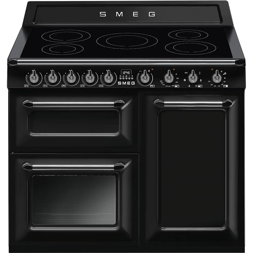 SMEG SZABADONÁLLÓ TŰZHELY, Victoria design, 100 cm, 3 sütőtér, indukciós főzőlap, fekete