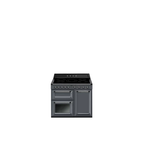 SMEG SZABADONÁLLÓ TŰZHELY, Victoria design, 100 cm, 3 sütőtér, indukciós főzőlap, palaszürke
