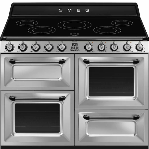 SMEG SZABADONÁLLÓ TŰZHELY, Victoria design, 110 cm, 3 sütőtér, indukciós főzőlap, inox