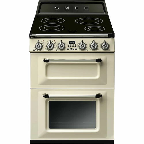 SMEG SZABADONÁLLÓ TŰZHELY, Victoria design, 60 cm, 2 sütőtér, indukciós főzőlap, bézs