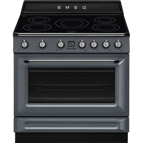 SMEG SZABADONÁLLÓ TŰZHELY, Victoria design, 90 cm, 1 sütőtér, indukciós főzőlap, palaszürke