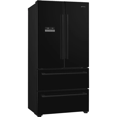 SMEG SZABANONÁLLÓ HŰTŐ ÉS FAGYASZTÓ, francia ajtó, 84x182, E energiaosztály, külső LED kijelző, francia ajtó, fekete