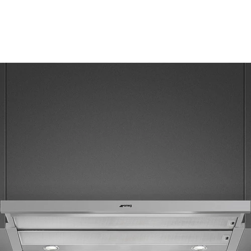 SMEG TELESZKÓPOS KIHÚZHATÓ PÁRAELSZÍVÓ, Universal design, 90 cm, tolókapcsolós vezérlés, 2 spot LED, inox
