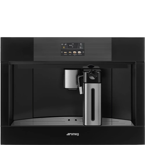 SMEG TELJESEN AUTOMATA KÁVÉFŐZŐ, Linea design, 60x45 cm, mélyfekete üveg