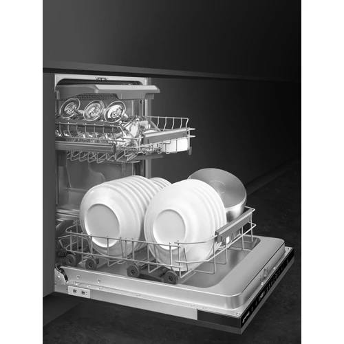 SMEG TELJESEN BEÉPÍTHETŐ MOSOGATÓGÉP, 45 cm, 10 teríték, 8 funkció, 2 hőmérséklet, 46dB