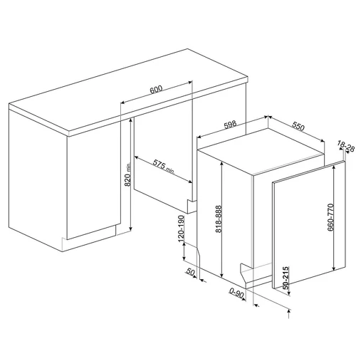 SMEG TELJESEN BEÉPÍTHETŐ MOSOGATÓGÉP, 60 cm, 13 teríték, 10+1 funkció, 42 dB, A energiao., Planetarium, 3 FlexiDuo kosár