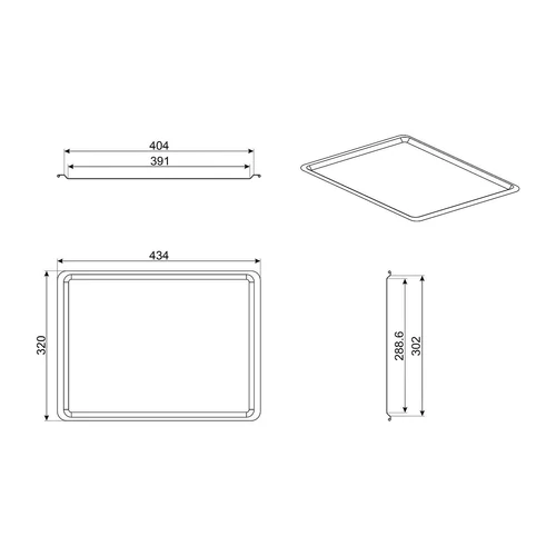 SMEG TEPSI, teflon bevonattal, 8 mm mély, rácsra helyezhető