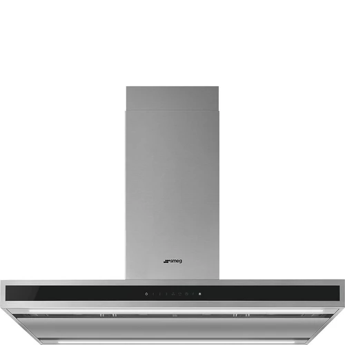 SMEG UNIVERSALE design T-shape sziget páraelszívó, 90 cm, inox + üveg