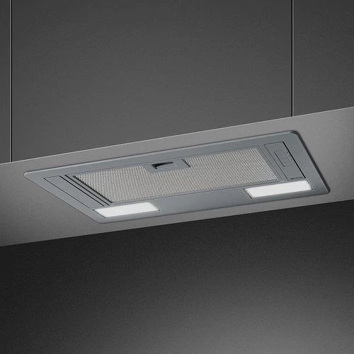 SMEG UNIVERSALE design beépíthető páraelszívó, 54 cm, festett ezüst, nyomógombos vezérlés