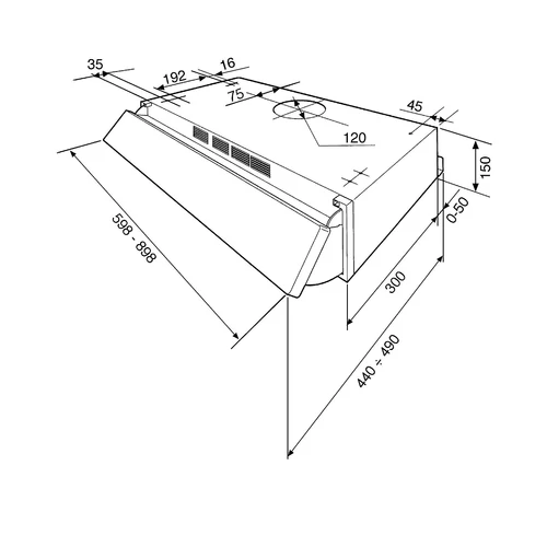 SMEG UNIVERSALE design beépíthető páraelszívó, 60 cm, fekete