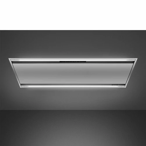 SMEG UNIVERSALE design mennyezeti páraelszívó, 120 cm, inox, 2 LED csík
