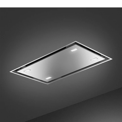 SMEG UNIVERSALE design mennyezeti páraelszívó, 90 cm, inox, 4 spot LED a sarkokban