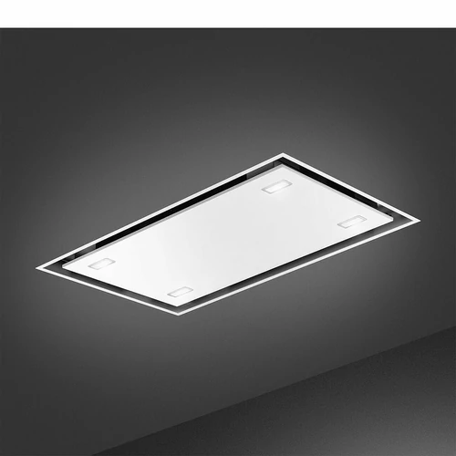 SMEG UNIVERSALE design mennyezeti páraelszívó, 90 cm, matt fehér, 4 spot LED a sarkokban